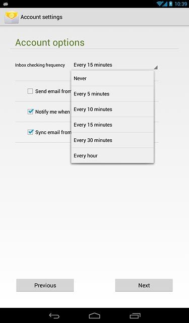 Press Never or the required period.