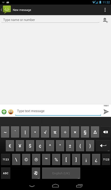 Press ABC to return to text input.