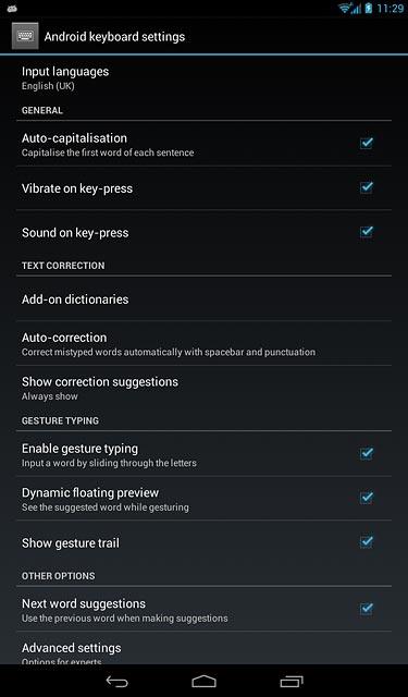 Press Input languages.