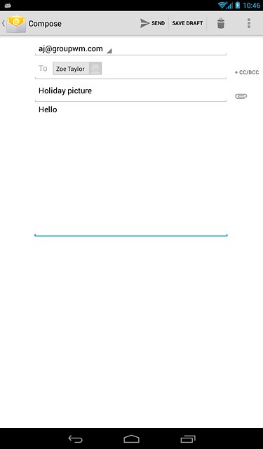 Press the attachment icon.Go to the required folder.