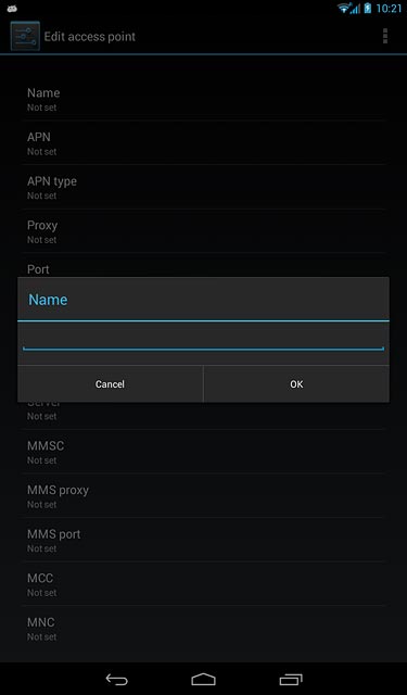Key in Vodafone MMS and press OK.