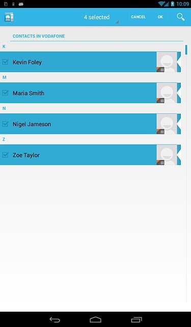 Press OK.After a moment the contacts are copied.