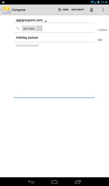 Press Compose email.Write the text for your email message.