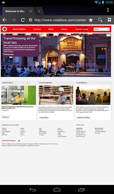 Press the bookmarks icon.