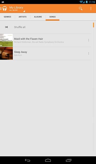 Press the required category.Go to the required audio file.