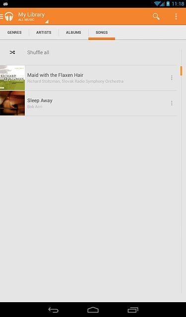 Press the menu icon next to the required audio file.