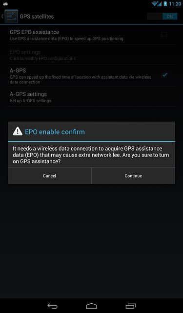 If you turn on the function:Press Continue.