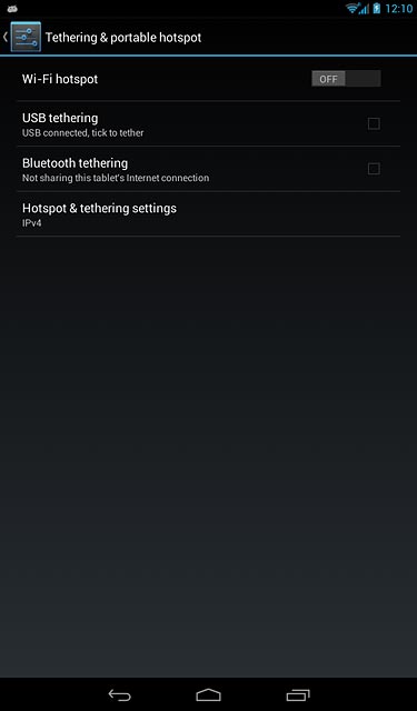 Press Wi-Fi hotspot.