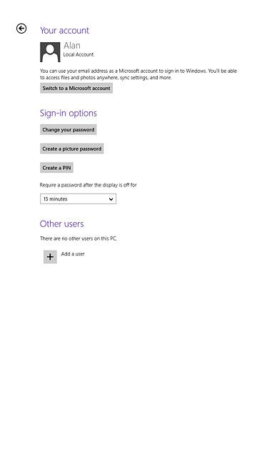 Press Switch to a Microsoft account.
