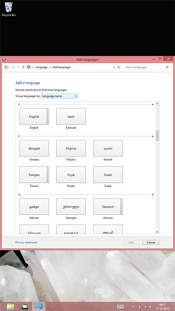 Press the required language.