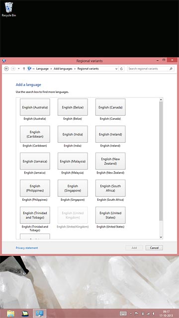 Press the required language.