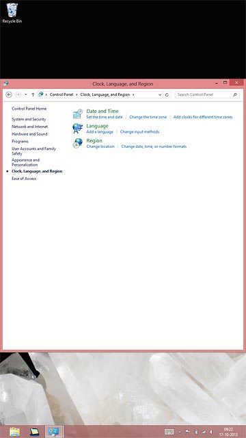 Press Set the time and date.
