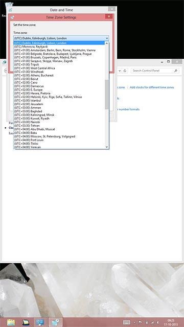 Press the required time zone.