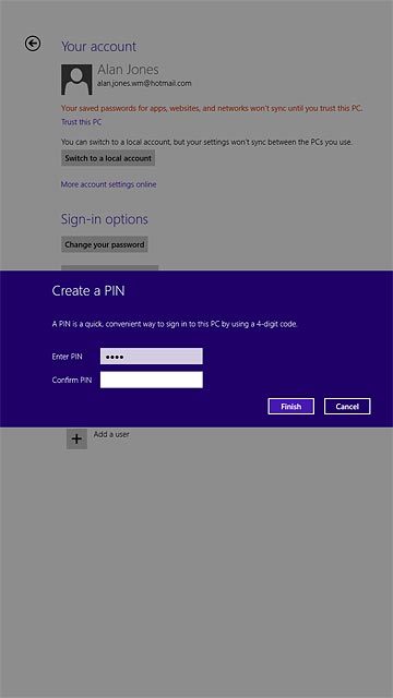 Press the field next to 