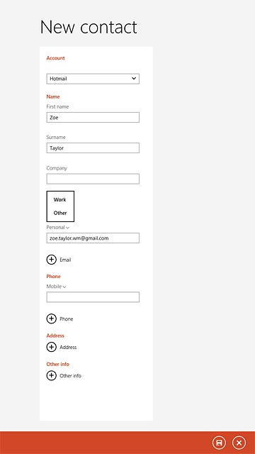 Press the required email type.