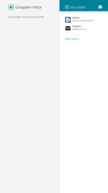 Press the required email account.