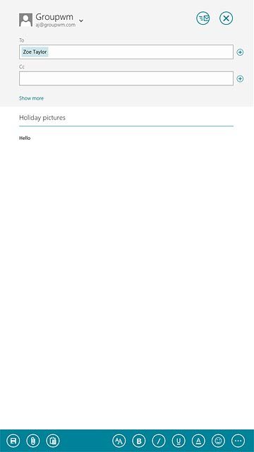 Slide your finger upwards starting from the bottom edge of your tablet.Press the attachment icon.
