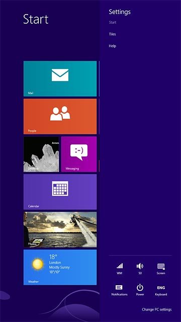 Press the network icon.
