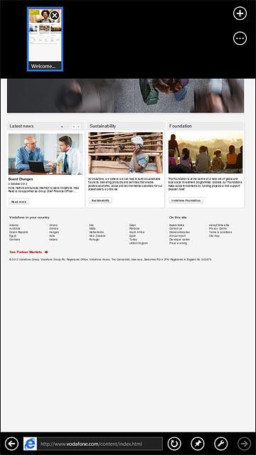 Slide your finger upwards starting from the bottom edge of your tablet.Press the new web page icon.
