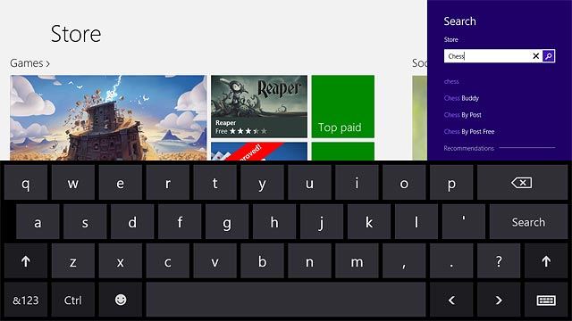 Key in the name of the required app and press Search.