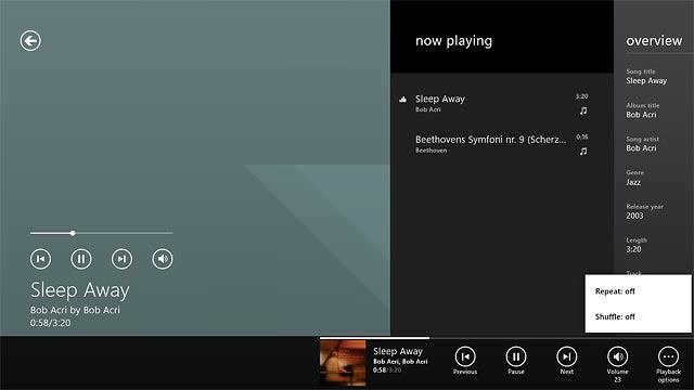 Press Shuffle to turn the function on or off.