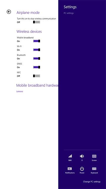 Press the network icon.