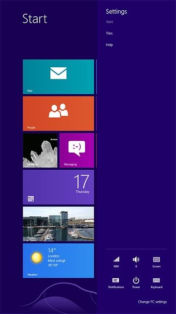 Press the network icon.