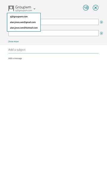 Press the required email account.