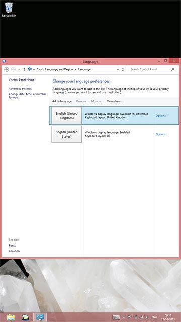 Press the language you've just added.