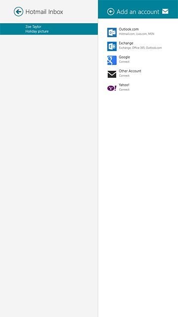 Press the required provider or Other Account.