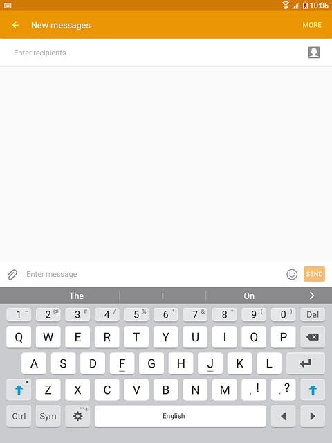 You can select a number of settings when keying in text.The following steps show you how to change writing language, turn on word suggestion and write text.The following steps require that you're writing text and that the keypad is visible.