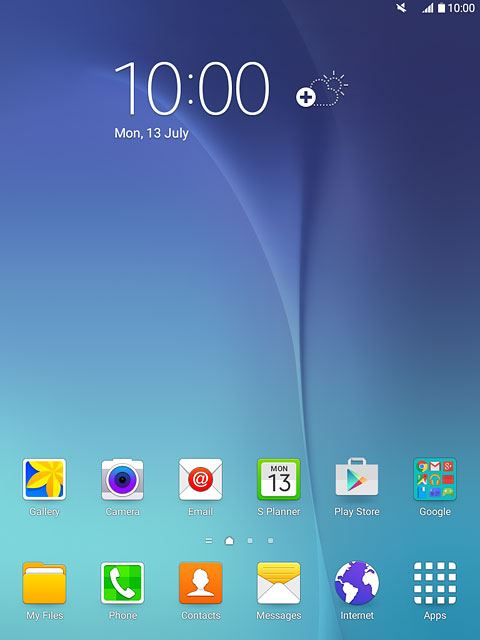 The silent mode icon shows that silent mode is turned on and all tablet sounds are turned off.Further information:Turn silent mode on or off