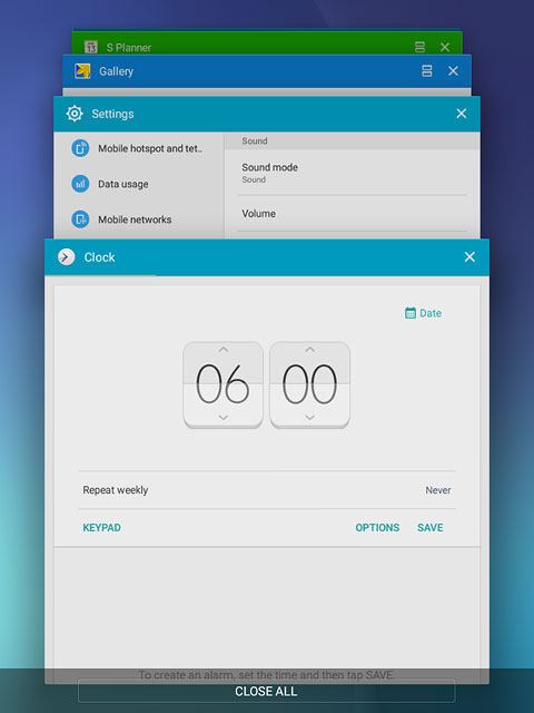 To end an application:Slide your finger right on the required application.