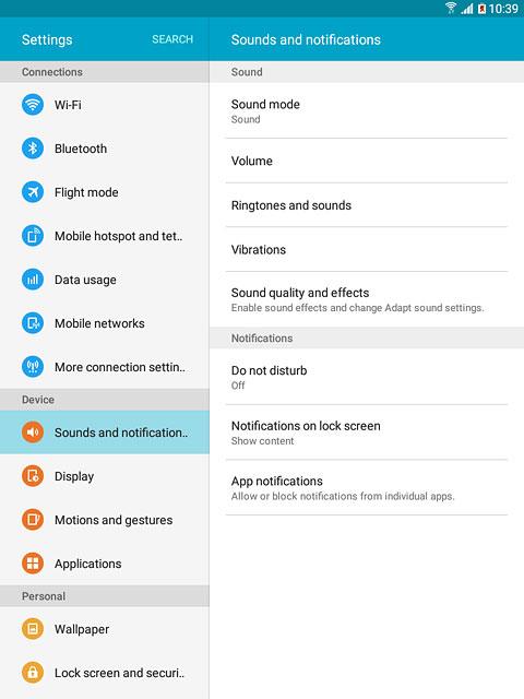 Press Ringtones and sounds.