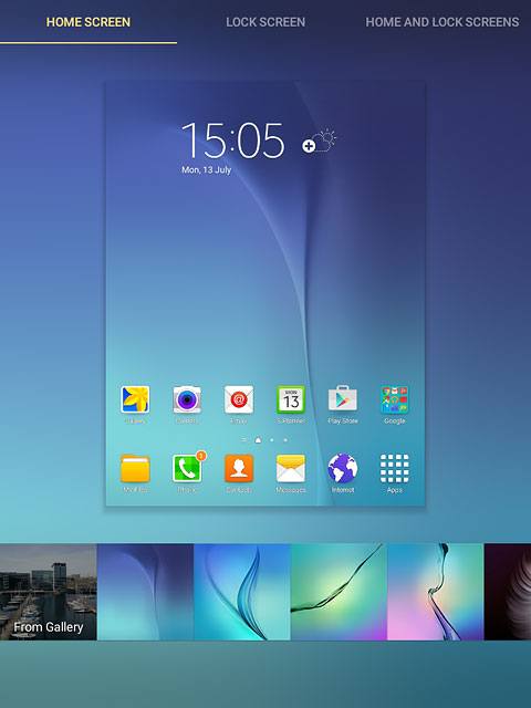 Press HOME SCREEN, LOCK SCREEN or HOME AND LOCK SCREENS.