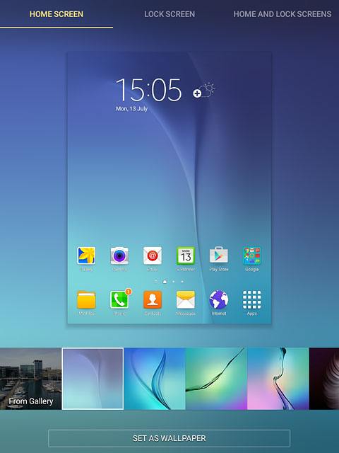 To use one of your tablet's pictures:Press the required picture.