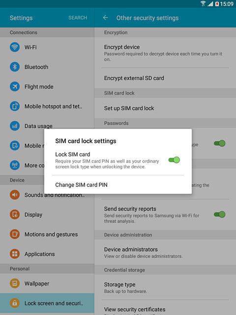 Press Change SIM card PIN.