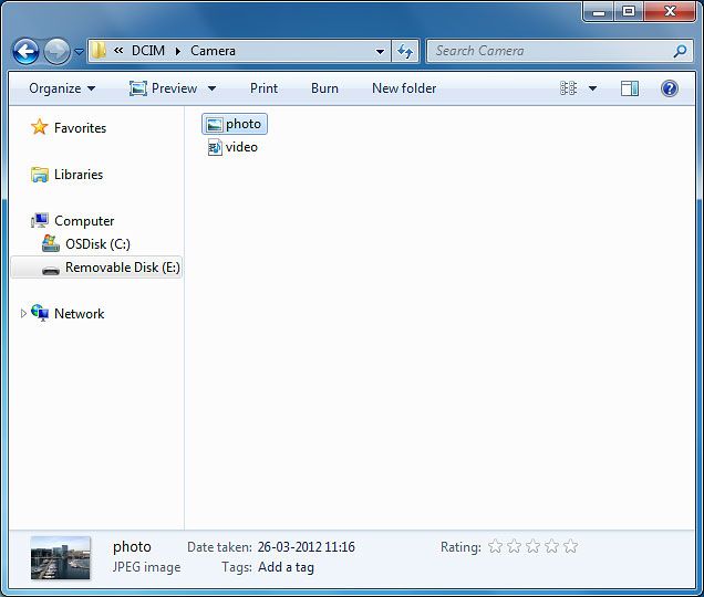 Highlight the required file and move or copy it to your computer.