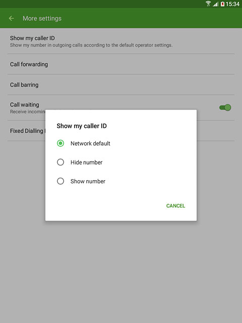 Press Hide number or Show number.