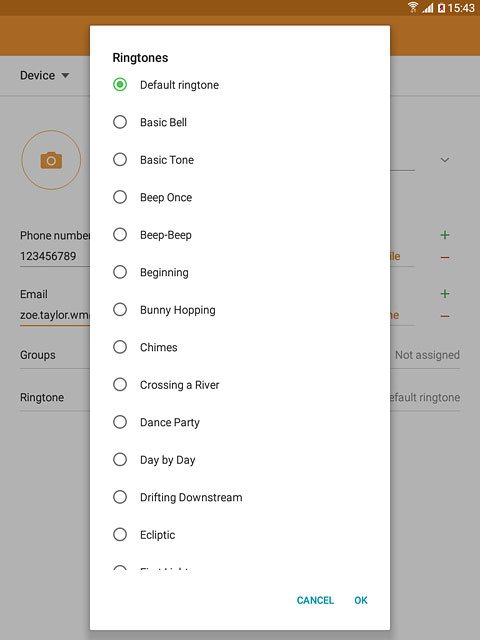 Once you've found a ring tone you like, press OK.