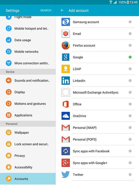 Press the required social network or the required email account.