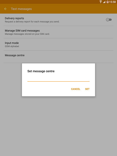 Key in +447785016005 and press SET.
