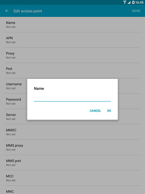 Key in Vodafone Internet and press OK.