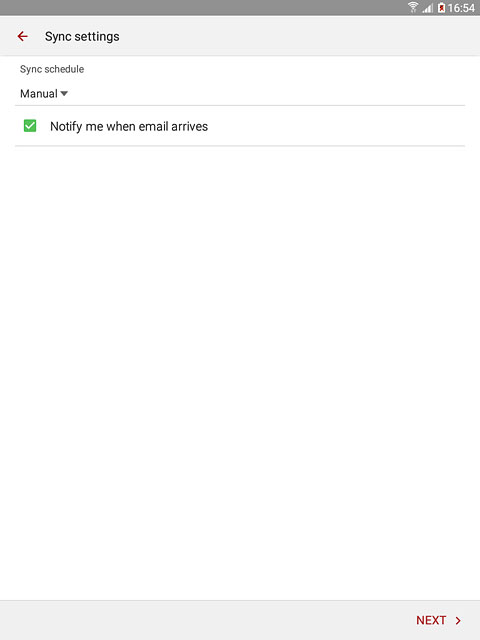 Press Notify me when email arrives to turn the function on or off.
