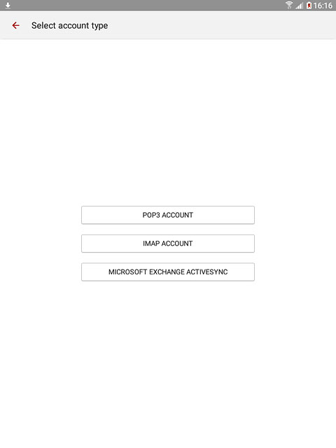 Press MICROSOFT EXCHANGE ACTIVESYNC.