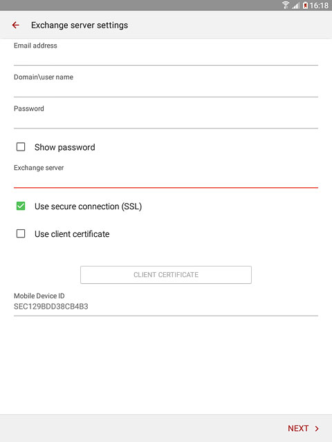 Press Use client certificate to turn the function on or off.