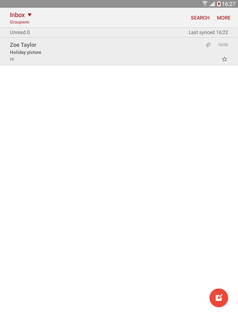 Press the new email message icon.