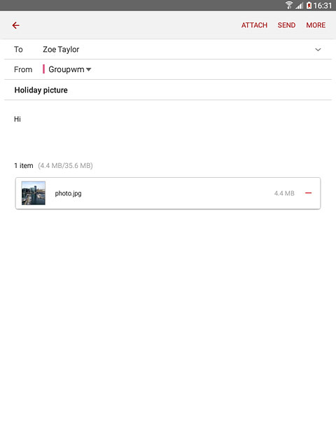 Press SEND when you've finished your email message.