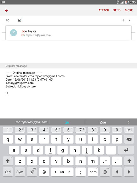 Press the required contact.