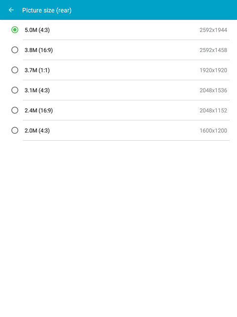 Press the required resolution.